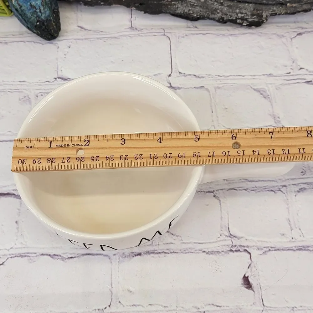 Rae Dunn FEED ME Ceramic Soup Crock with Handle